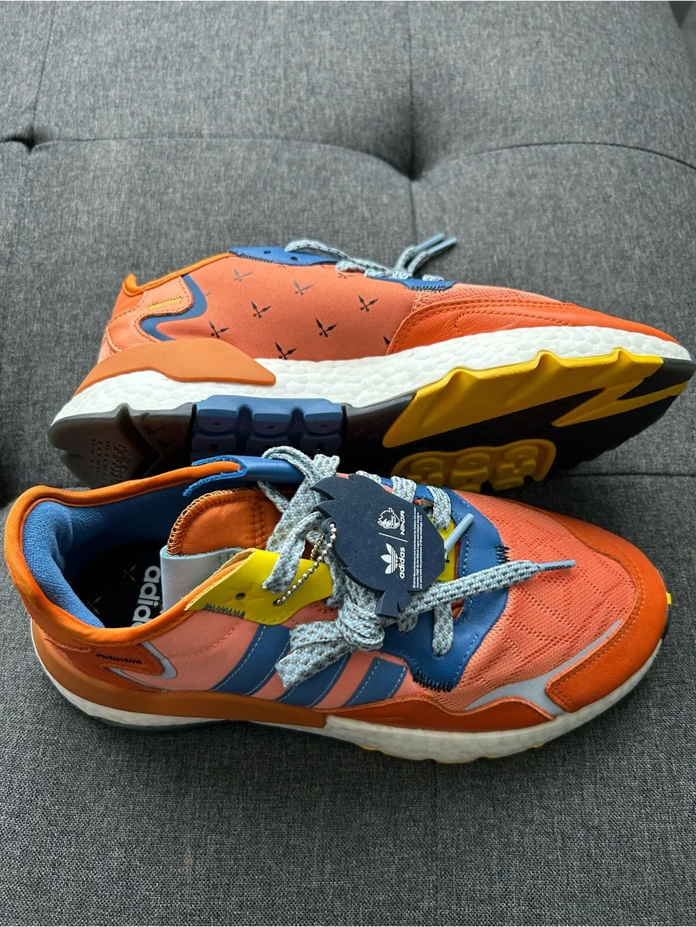 adidas Orange, Blue & Yellow ninjas time in sneakers